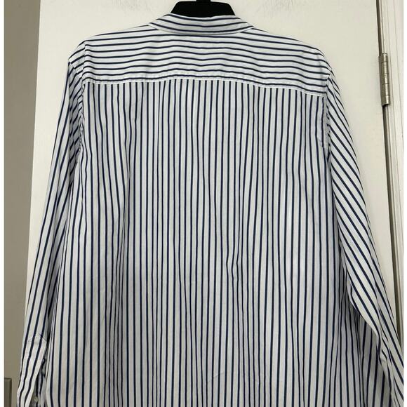 Lauren Ralph Lauren Navy White Striped Button Down Shirt Women’s Classic Fit XXL - Picture 6 of 12